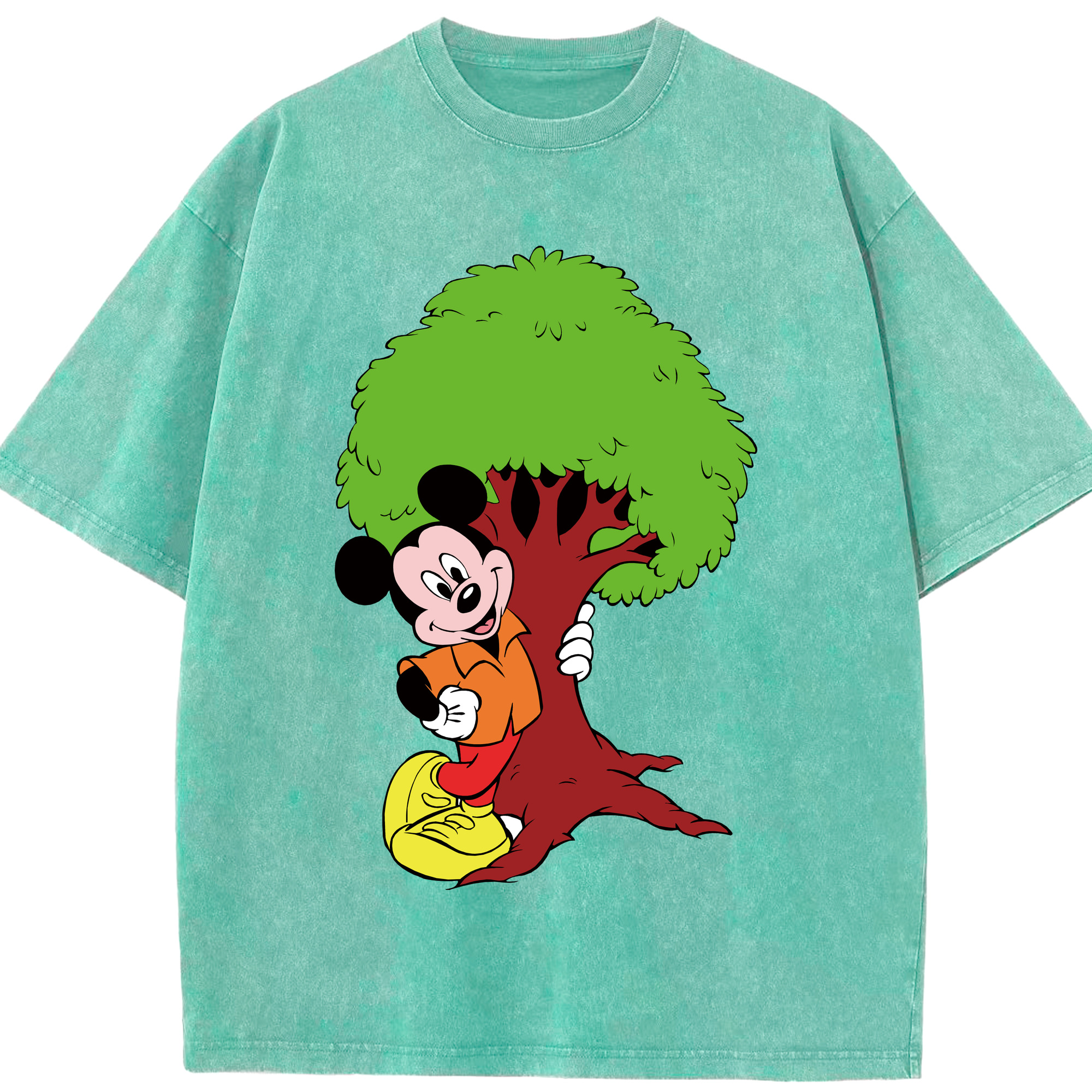 （画像用） ミッキーマウス Mickey Mouse 綿100% ヴィンテージ風 半袖Tシャツ（フロントプリント）